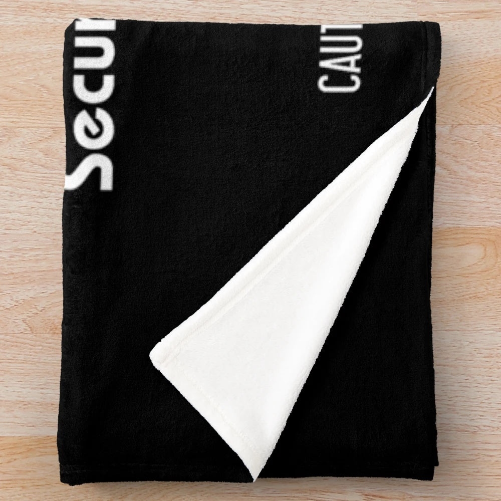 Plush blanket with SCP Foundation-inspired design