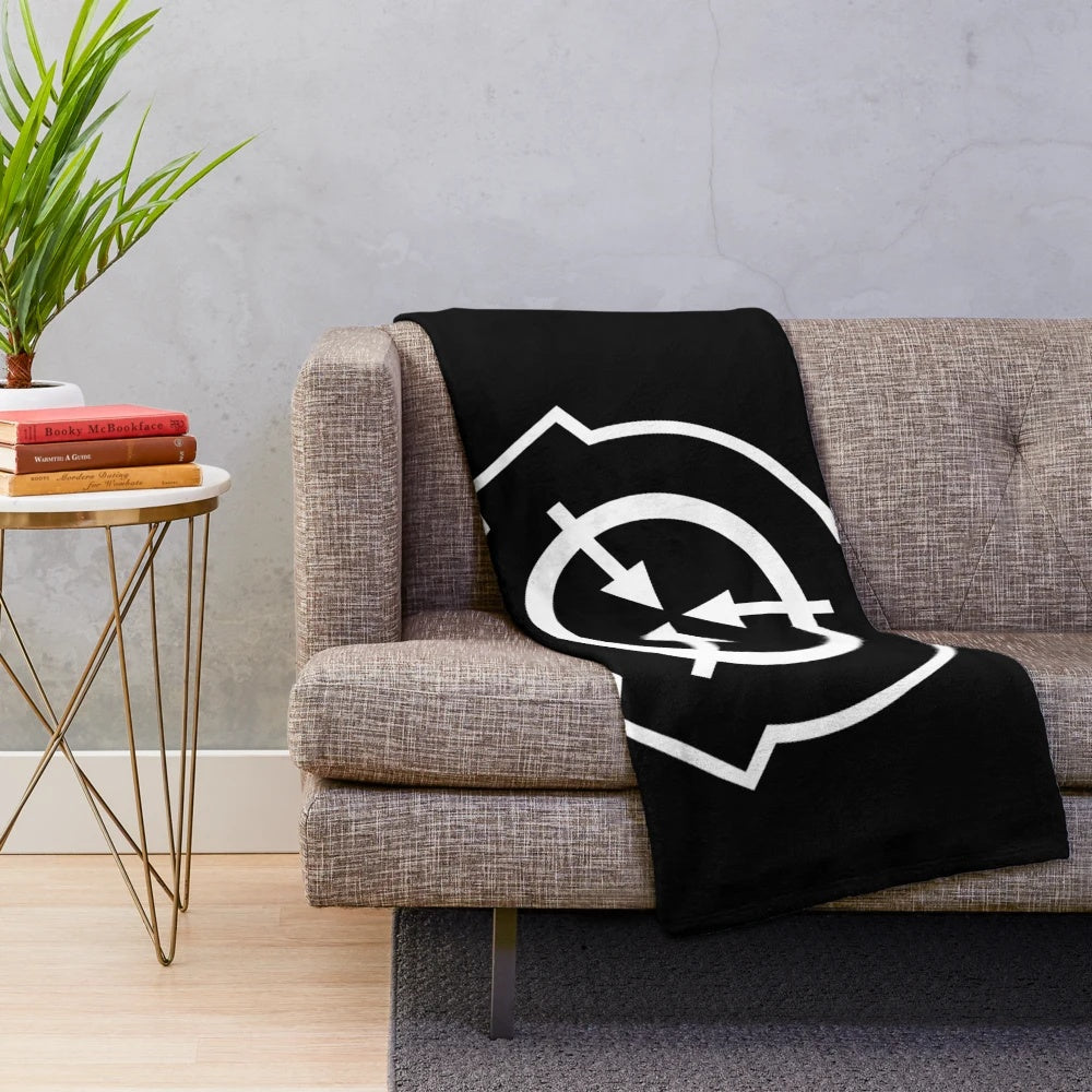 SCP Foundation inspired plush blanket featuring the iconic logo