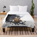 Plush blanket featuring a dark, mysterious shadow design
