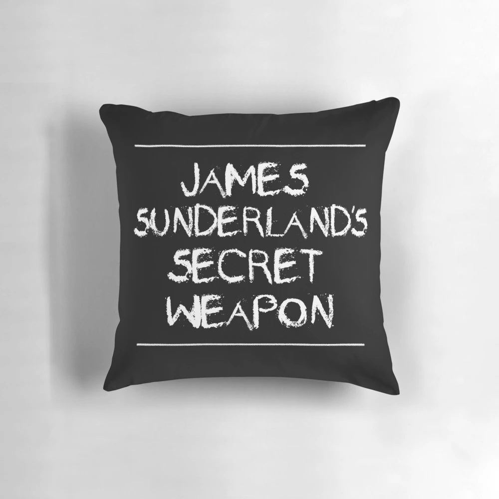 A cozy pillow design featuring elements from the Silent Hill video game series.