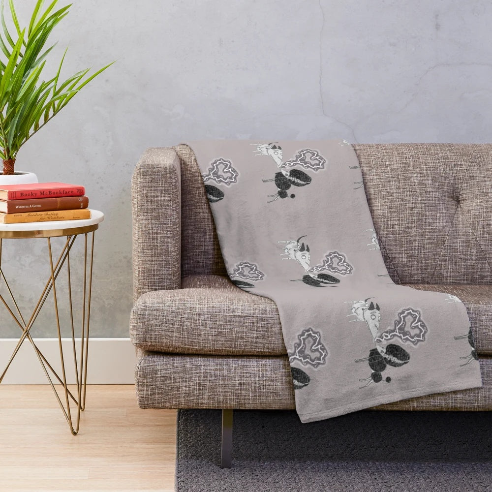 Strange Love Plush Blanket featuring a gothic, undead poodle design