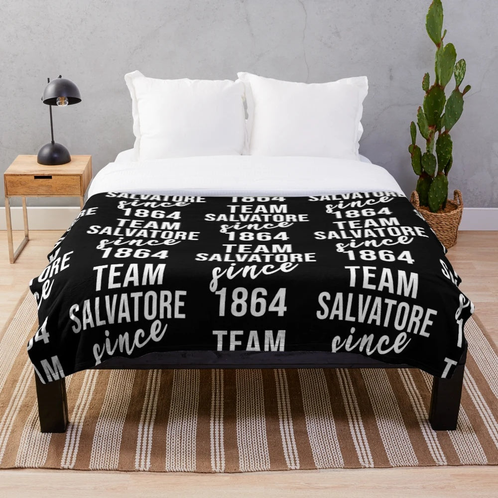 Mystic Falls Inspired Plush Blanket Featuring the Salvatore Brothers