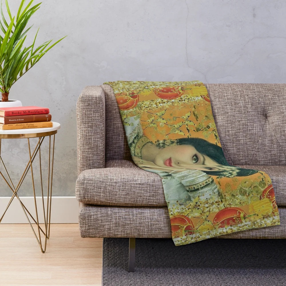 Plush blanket featuring a digital art edit of Bollywood diva Sri Devi