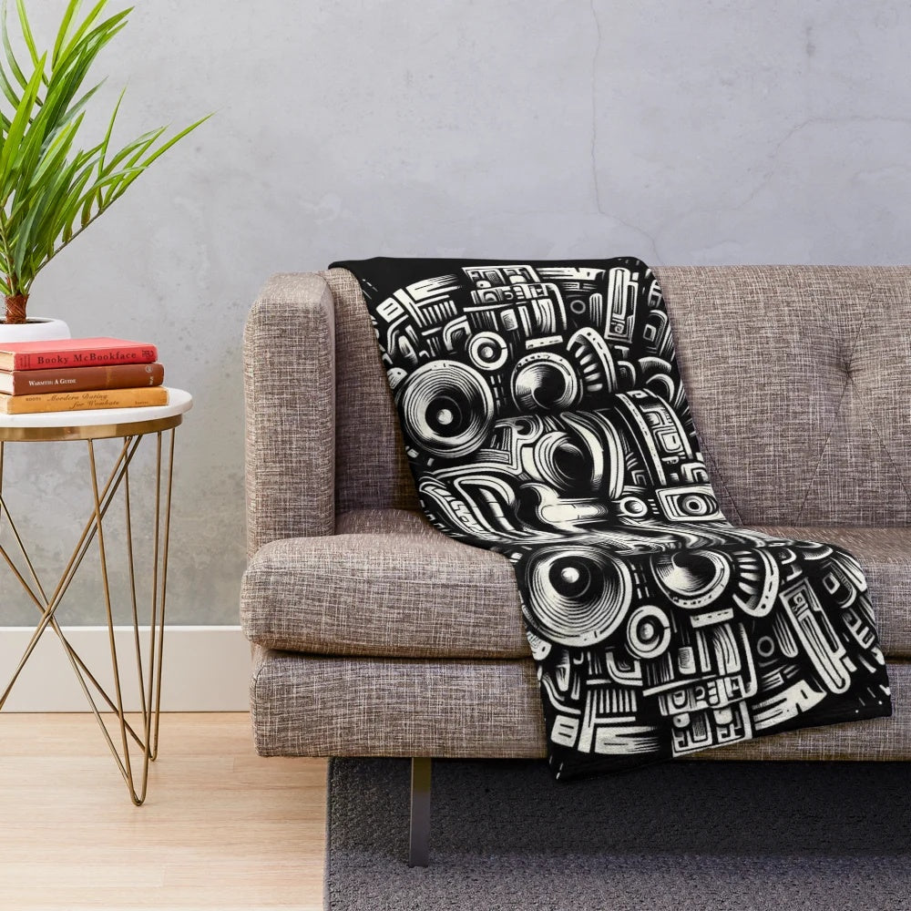Mayan gods plush blanket featuring ancient mesoamerican deities