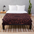 Noita inspired plush blanket with rune circles design