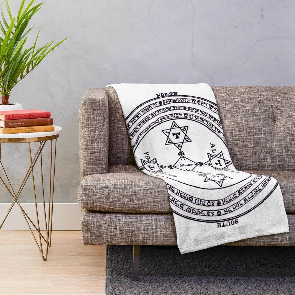 Plush blanket featuring the Seal of Solomon, a mystical occult symbol