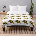 Mystical crow plush blanket featuring a minimalist, abstract design