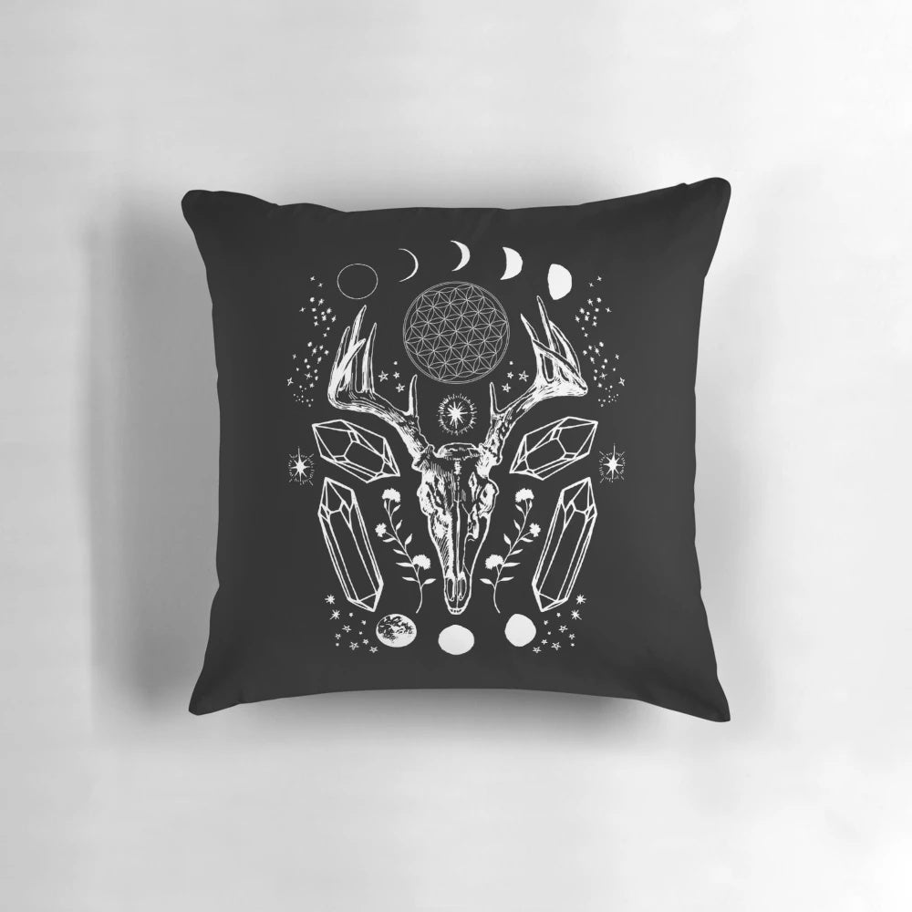 Decorative crystal moon pillow with vintage-inspired design