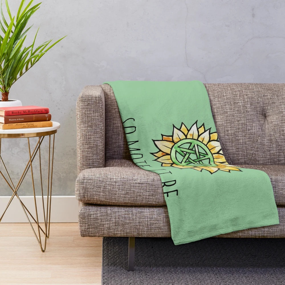 Mystical floral plush blanket with "So Mote It Be" design
