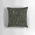 Decorative forest and field-themed guardian pillow with pagan, spooky, and nature-inspired motifs.