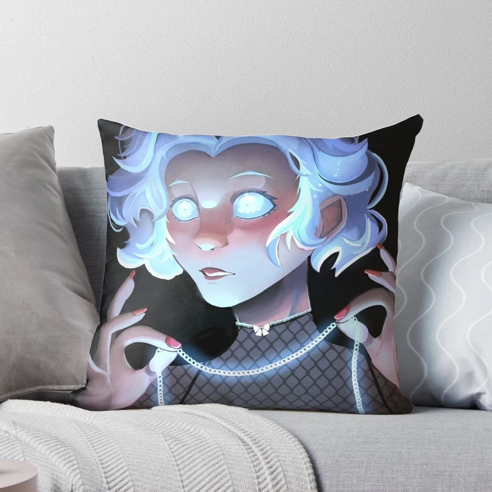 A plush fortune teller pillow with a mysterious crystal ball design