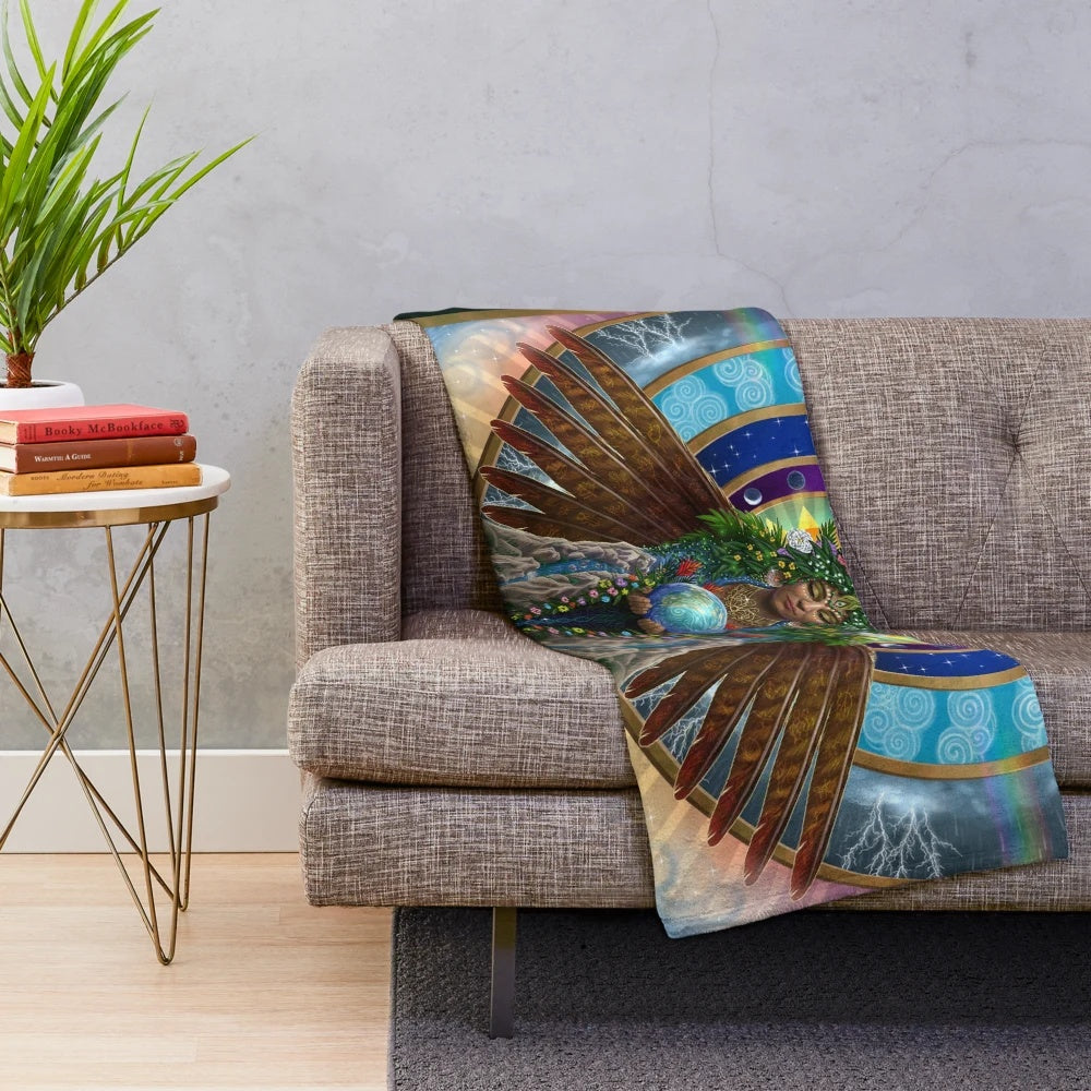 Gaia Plush Blanket - Visionary nature-inspired design honoring the earth goddess