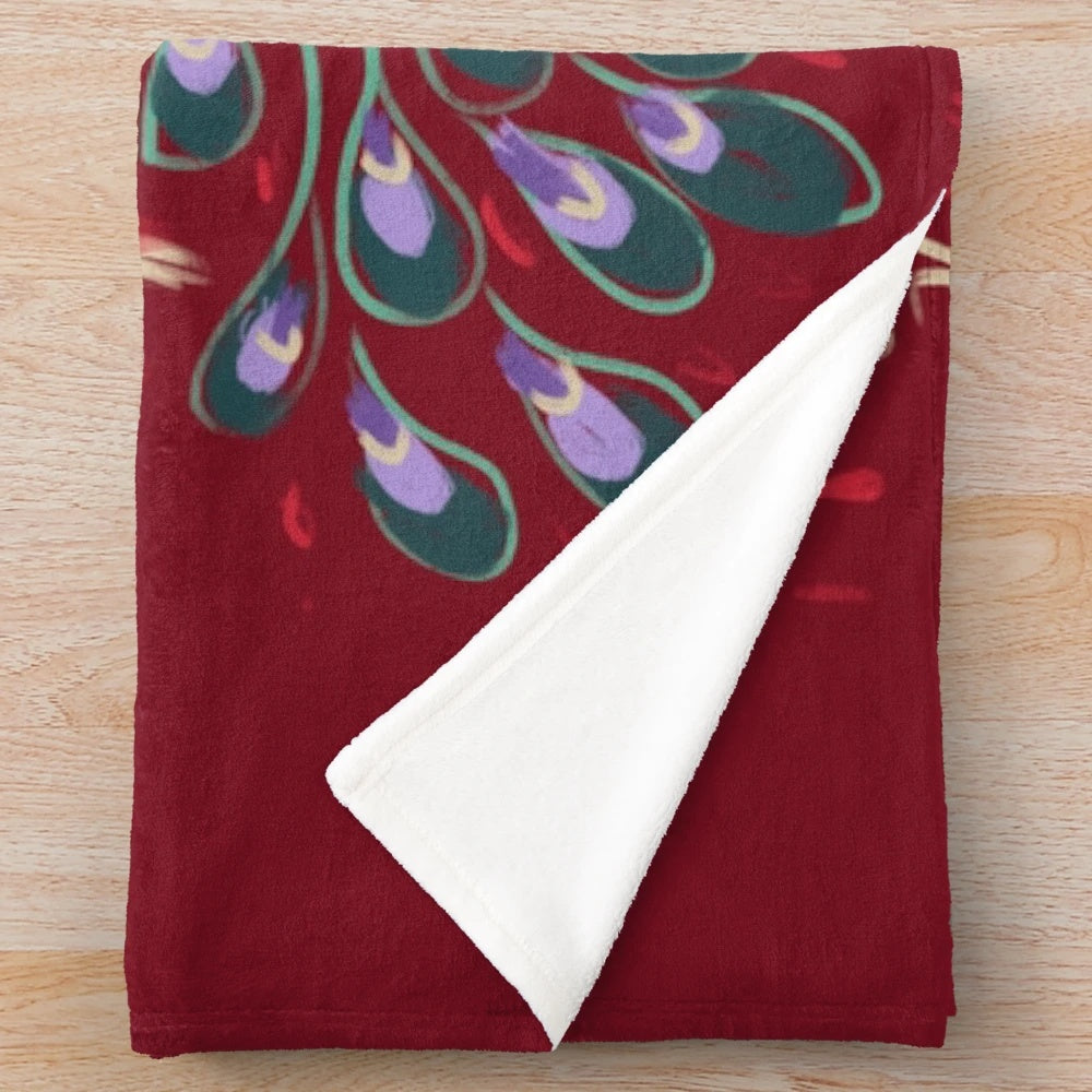 Mystical grunge style plush blanket featuring tiefling character and fantasy symbols