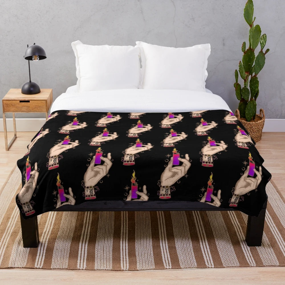 Mystical hand plush blanket for cozy, soft home decor
