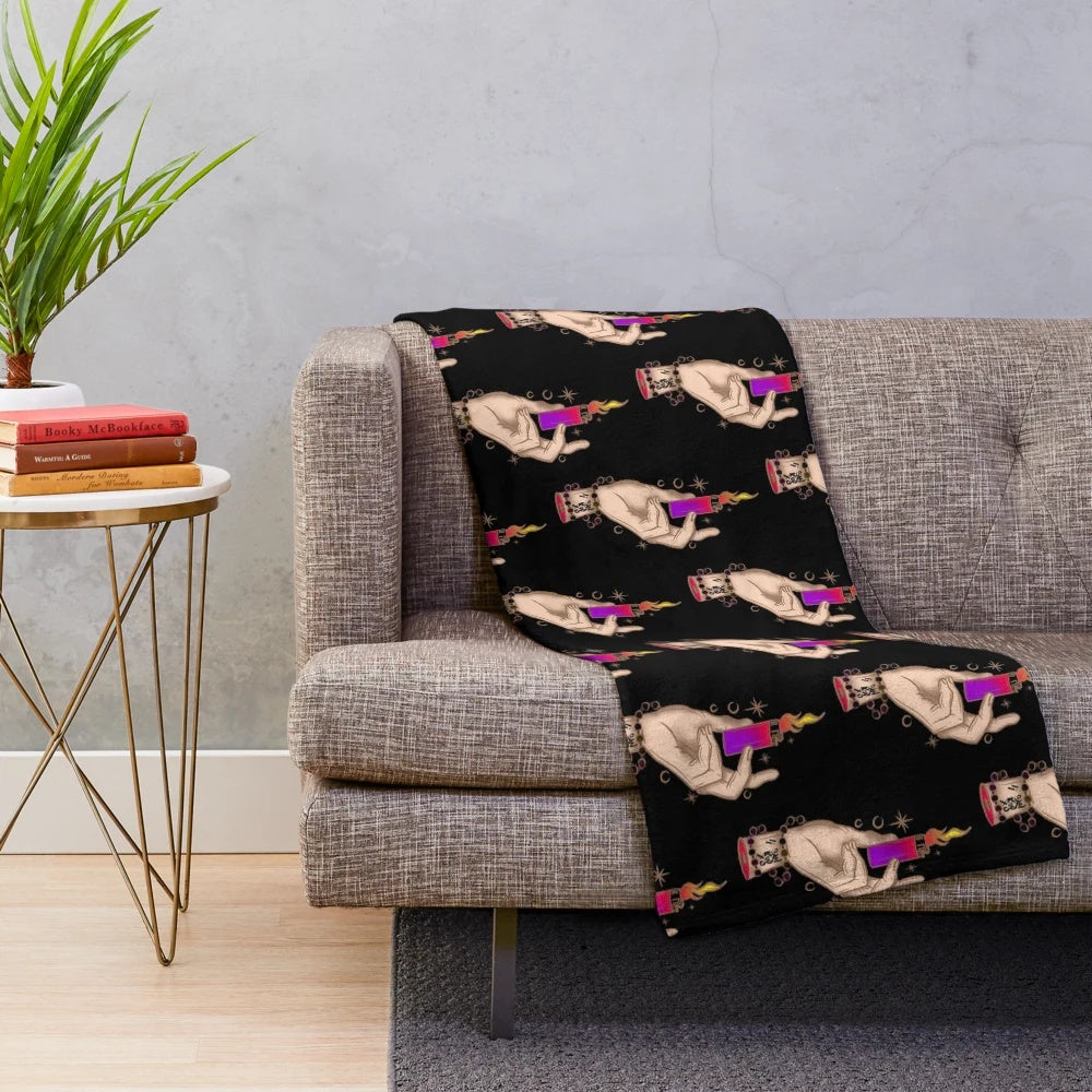 Mystical hand plush blanket for cozy, soft home decor