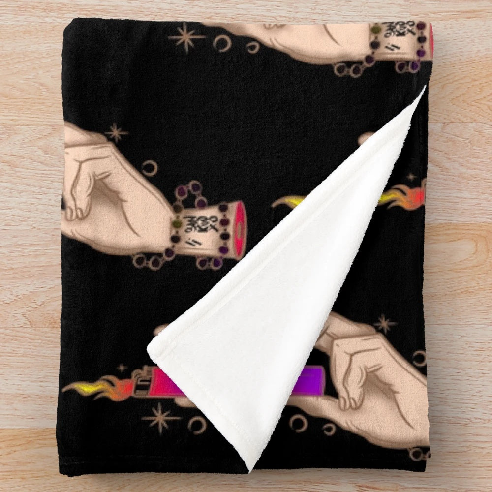Mystical hand plush blanket for cozy, soft home decor