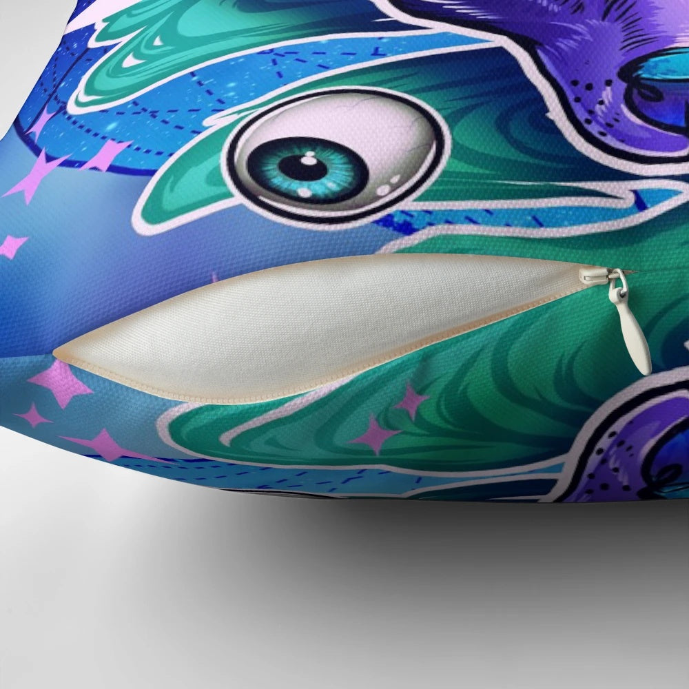 Jackal eyes digital art illustration featured on a comfortable pillow design