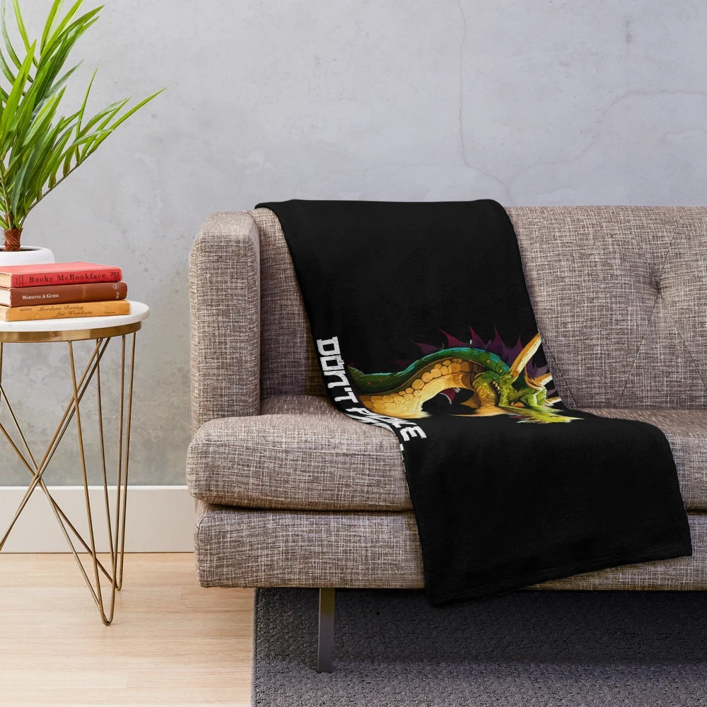 Mystical Japanese dragon plush blanket featuring a legendary creature