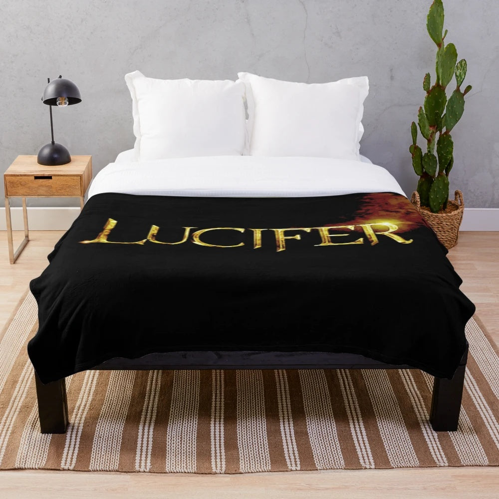 Lucifer-inspired plush blanket with a mesmerizing horror design