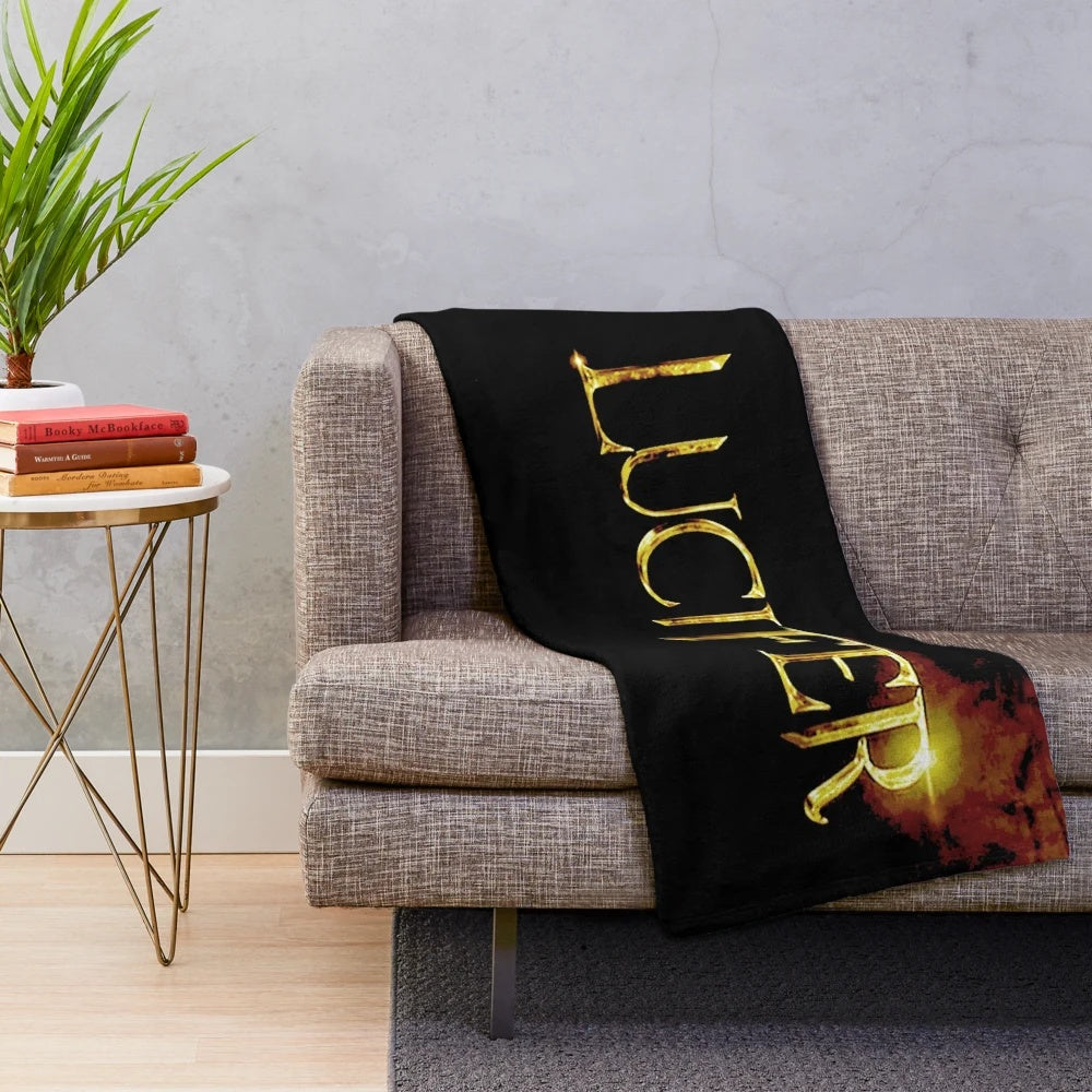 Lucifer-inspired plush blanket with a mesmerizing horror design