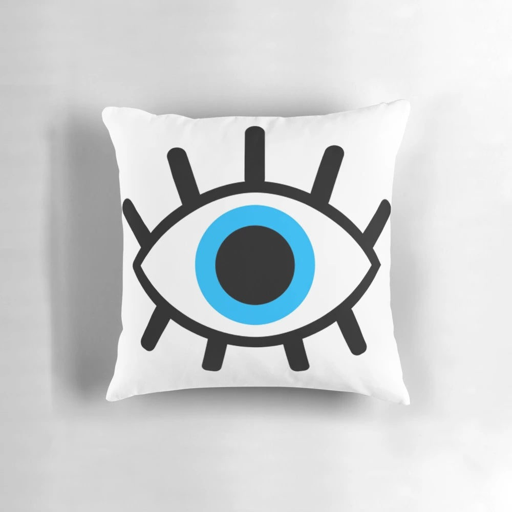 Mystical magic eye print pillow with occult and spiritual design elements