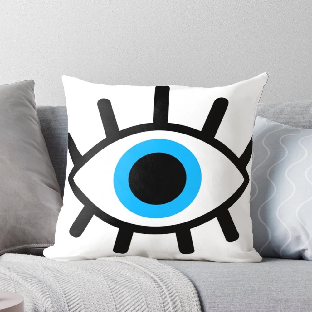 Mystical magic eye print pillow with occult and spiritual design elements