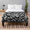 Mayan gods plush blanket featuring ancient Mesoamerican deities