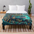 Mayan gods plush blanket featuring ancient Mesoamerican deities and spiritual symbolism