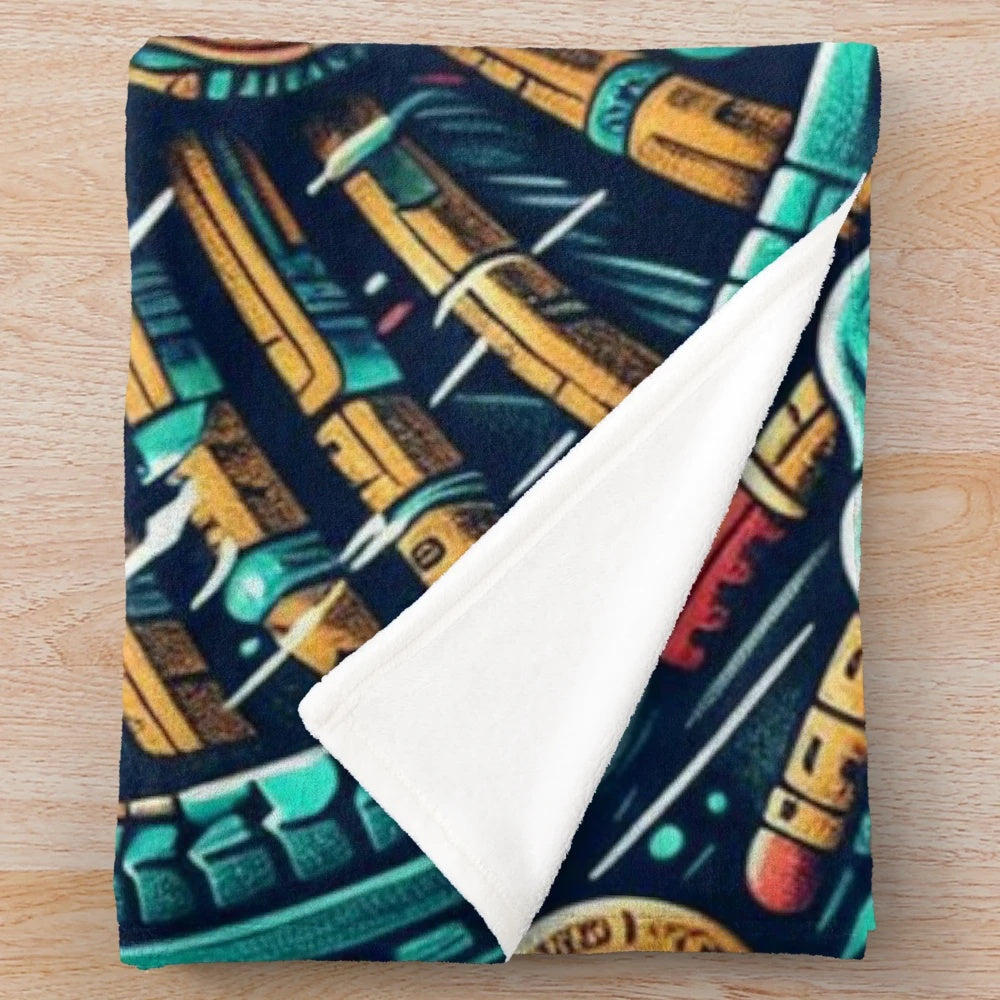 Mayan gods plush blanket featuring ancient Mesoamerican deities and spiritual symbolism