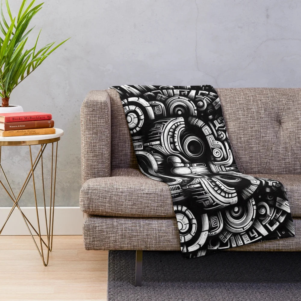 Mayan gods plush blanket with mystical and spiritual design