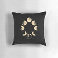 Meow Cycle Pillow featuring a cat design and moon cycle imagery