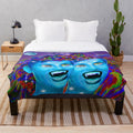 Moon Vampires plush blanket with abstract cosmic patterns