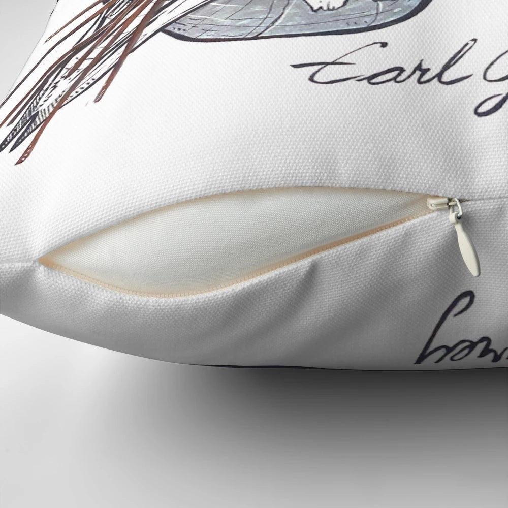 A cozy pillow with a ram skull design, perfect for witchy home decor.