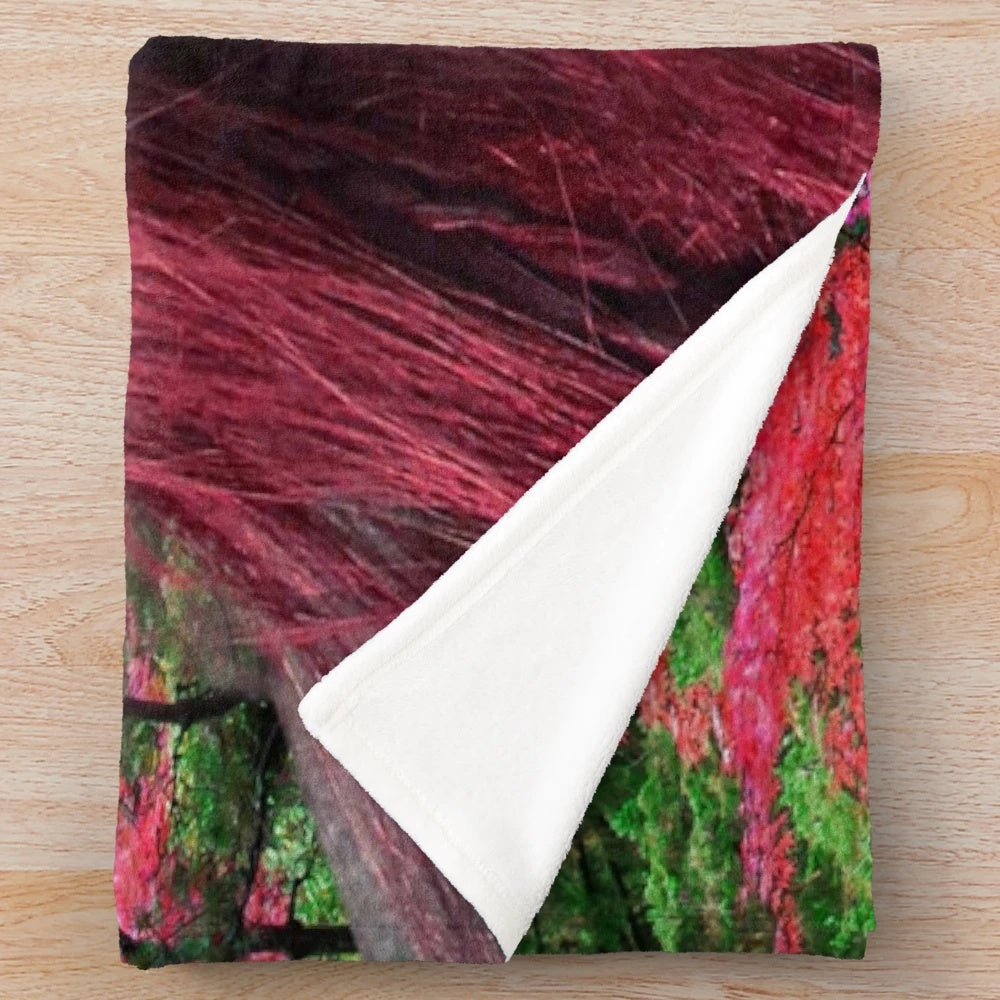 Mystical plush blanket with nature-inspired abstract design