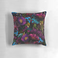 Mystical night garden botanical design pillow with gothic floral pattern