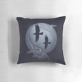 Odin's Ravens Pillow - Featuring Tribal, Mystical Ravens Soaring Across a Moonlit Sky