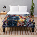 Palm Cockatoo Plush Blanket with Aboriginal Inspired Artwork