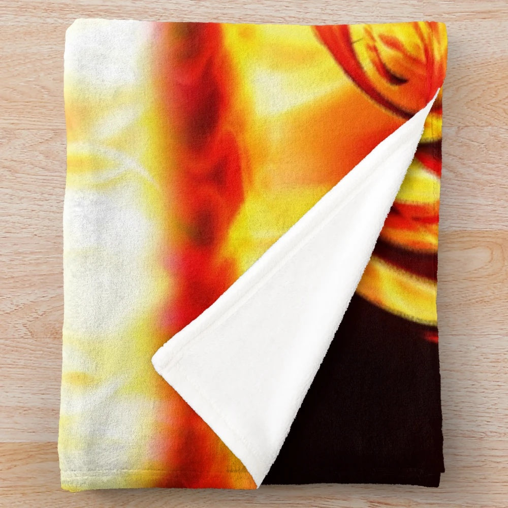 Cozy plush blanket featuring a phoenix design symbolizing rebirth and renewal