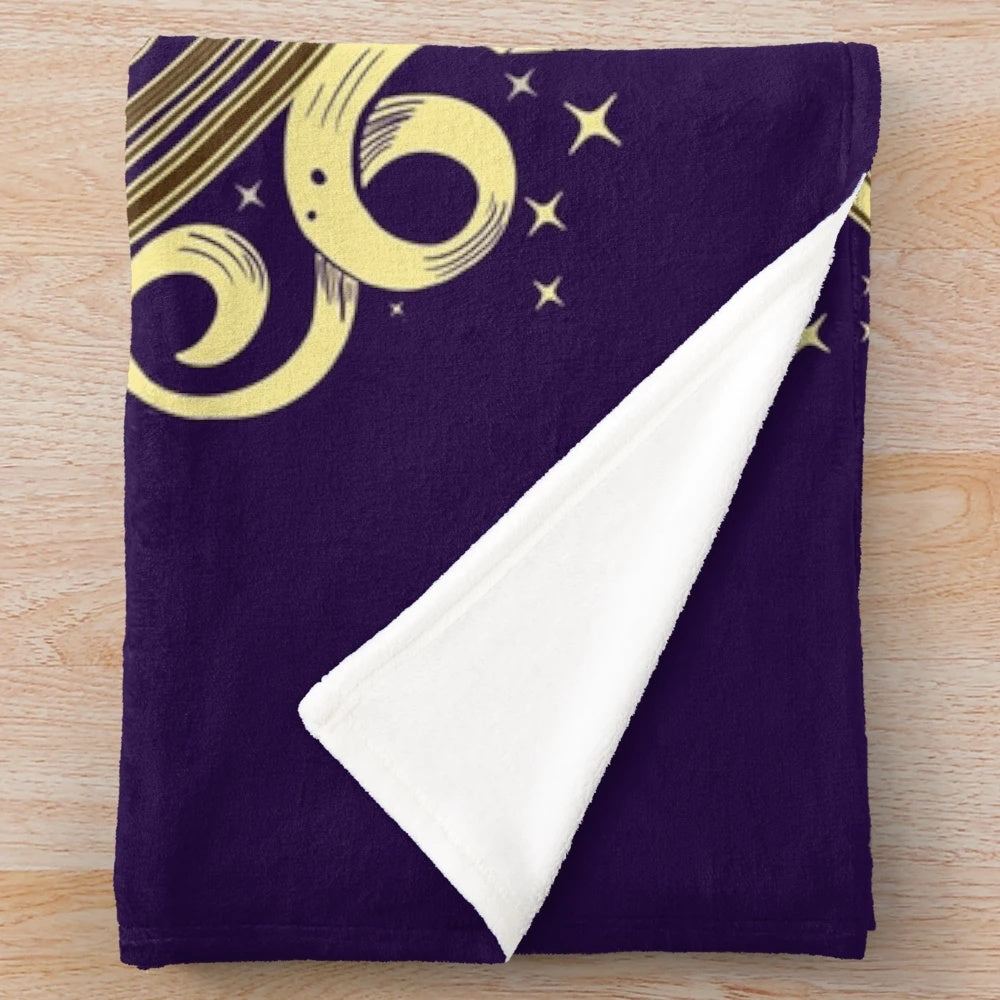 Plush blanket with diagram of the planes of existence for fantasy tabletop gamers
