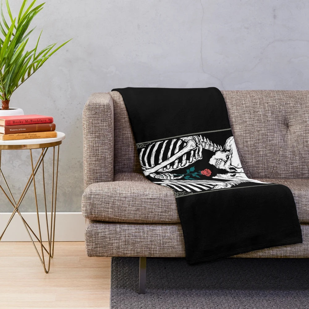 Mystical plush blanket featuring the Lovers tarot card design