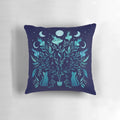A mystical potted plant pillow with floral and fantasy design elements, perfect for a bohemian or witchy home.