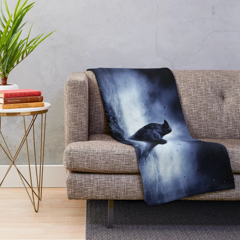 Raven in mystical light plush blanket