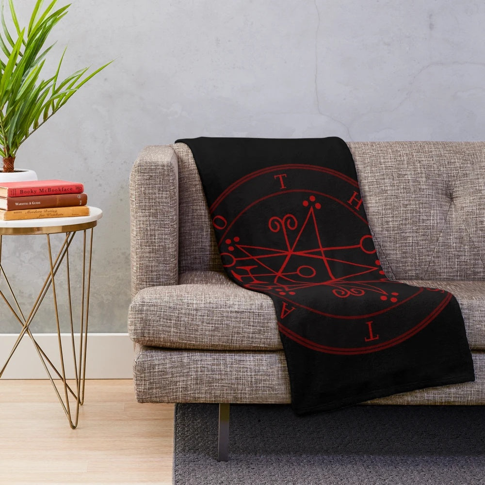 Plush blanket featuring the sigil of the demon Astaroth