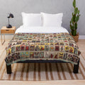Tarot Deck Plush Blanket with Major and Minor Arcana Symbols