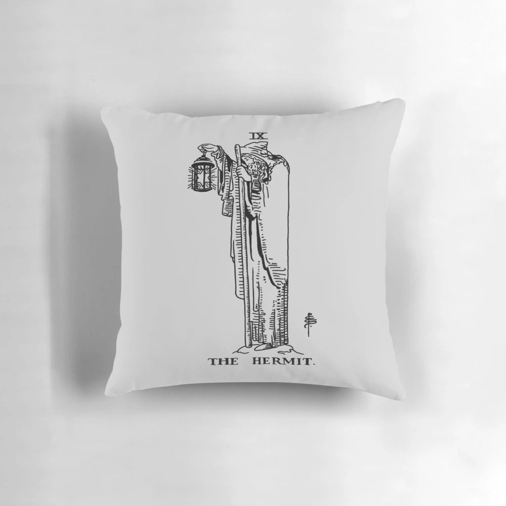 The Hermit Tarot Card Pillow featuring the Rider Waite mystical imagery