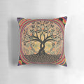 Vibrant tree of life pattern on a soft, comfortable pillow