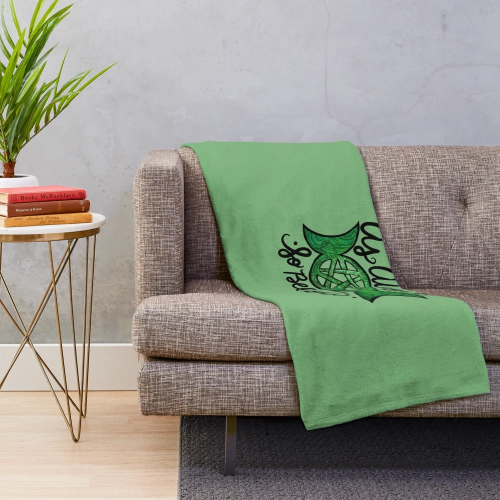 Pagan-inspired plush blanket with triple moon design