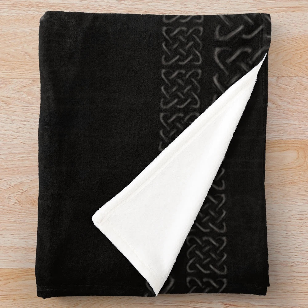 Plush blanket featuring the Vegvisir compass symbol and Ouroboros snake design in a Nordic, mythological style