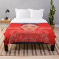 Stylized dragon portrait plush blanket for modern home decor