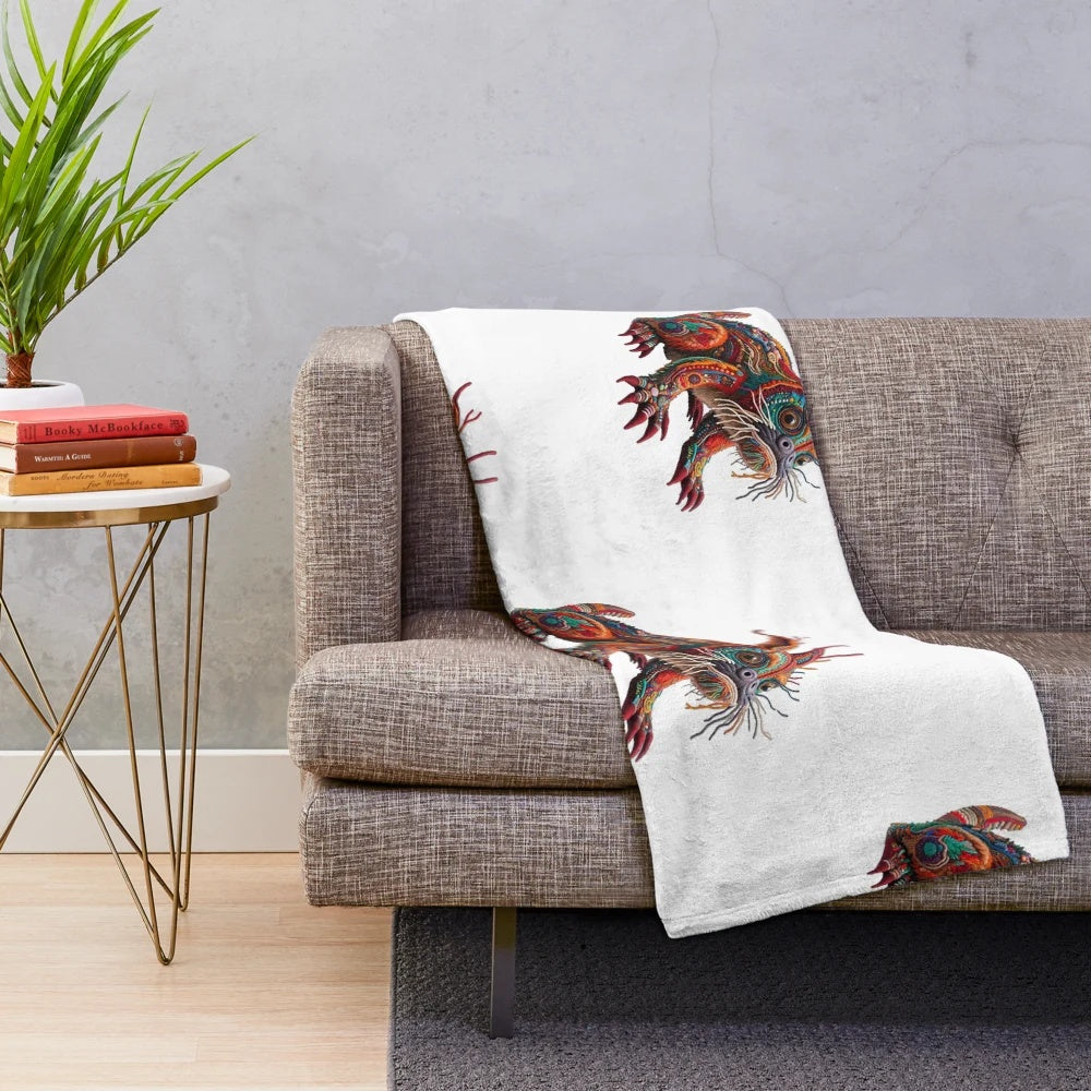Plush blanket featuring the Bunyip, a legendary Australian Aboriginal creature